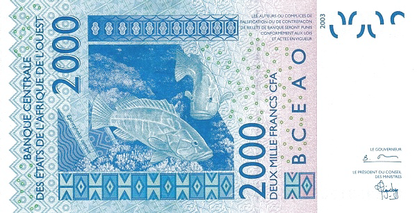 P716Ka Senegal W.A.S. K 2000 Francs Year 2003
